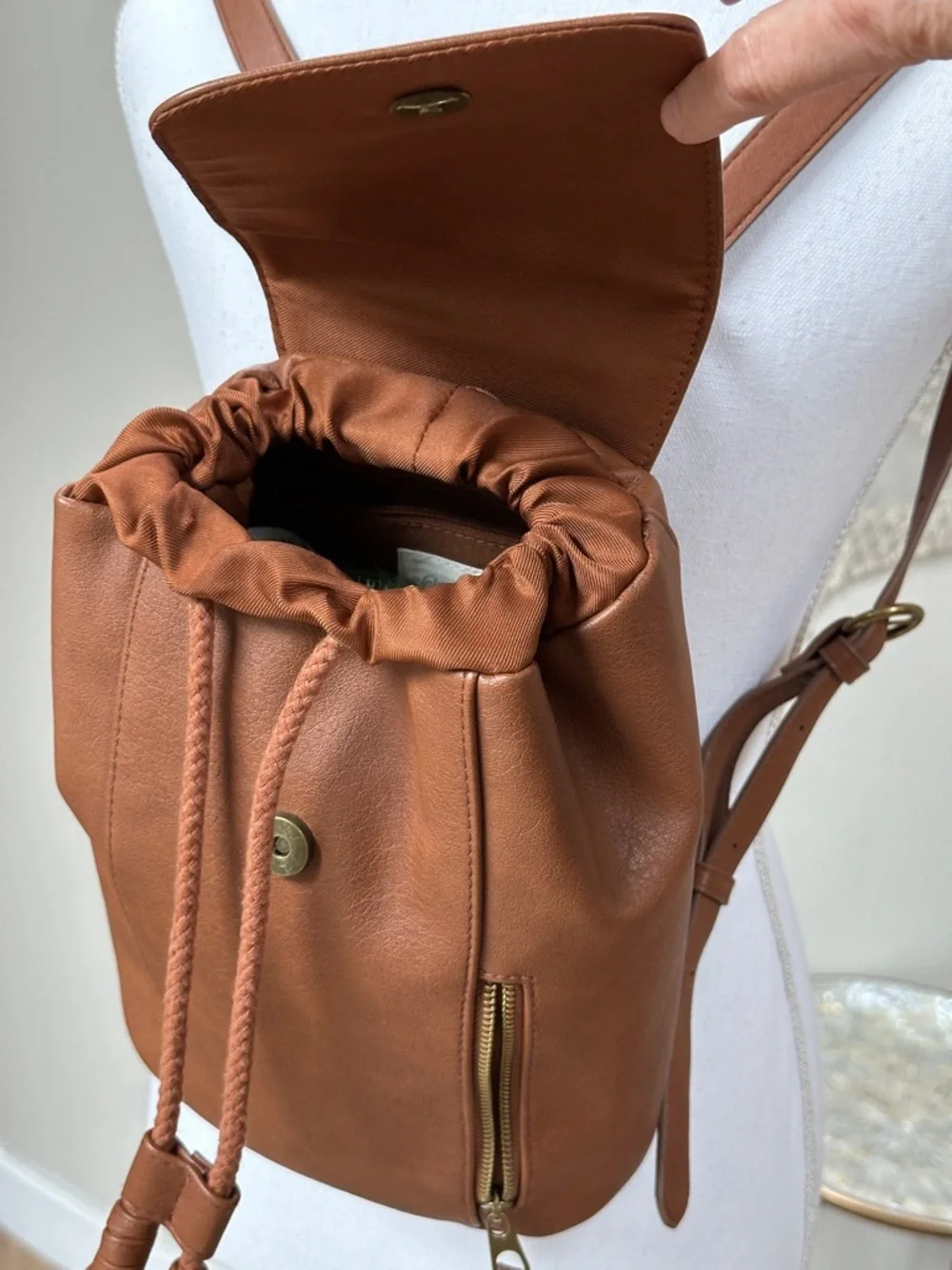 Universal Thread Brown Faux Leather Backpack Purse